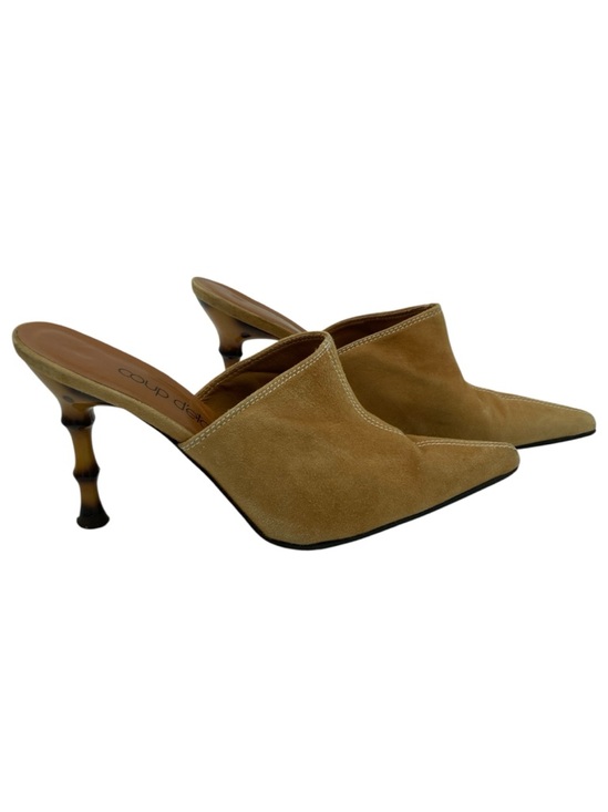 Coup D'Etat Shoes - Vintage Coup d'etat Suede Pointy Toe Statement Heel Mules